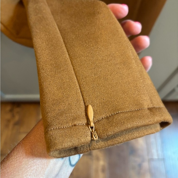 By Anthropologie - Camel brown faux suede skinny pull on pants zip hems, sz 30 - Picture 4 of 4
